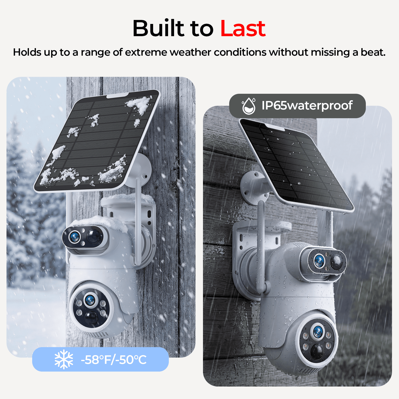 VividEye 4K Dual-Lens Solar Security Camera, 360° PTZ Surveillance security Cameras Wireless Wifi Outdoor, IP65 Waterproof PIR Detection, Full Color Night Vision, 2-Way Audio, Rechargeable Batter